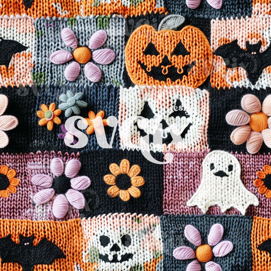 Halloween Knit Seamless Pattern