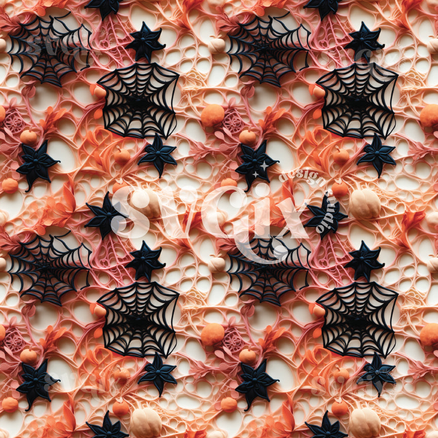 Halloween Spiderwebs Seamless Pattern