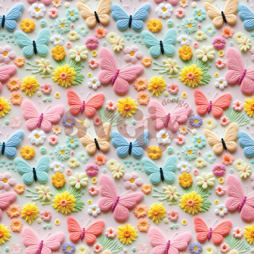 Happy Dreams Butterflies Seamless Pattern