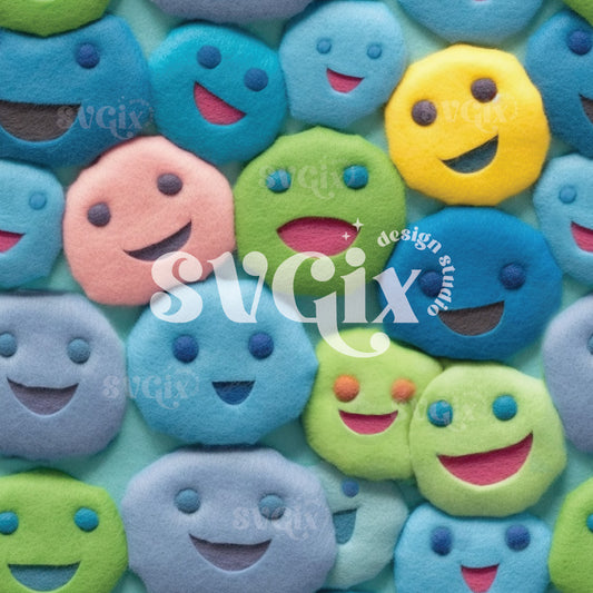 Happy Faces Seamless Pattern