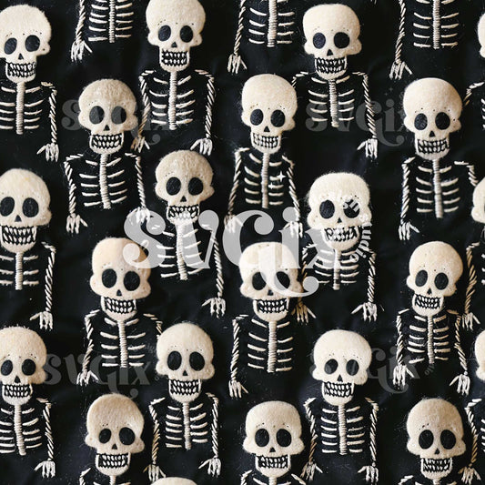 Haunted Bones Seamless Pattern
