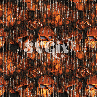 Hidden Masks Halloween Seamless Pattern