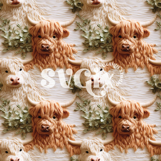 Highlander Cows Seamless Pattern