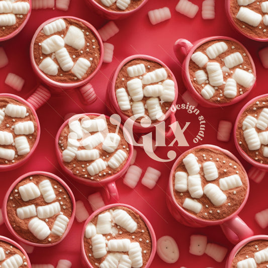 Hot Cocoa Marshmallows I Seamless Pattern