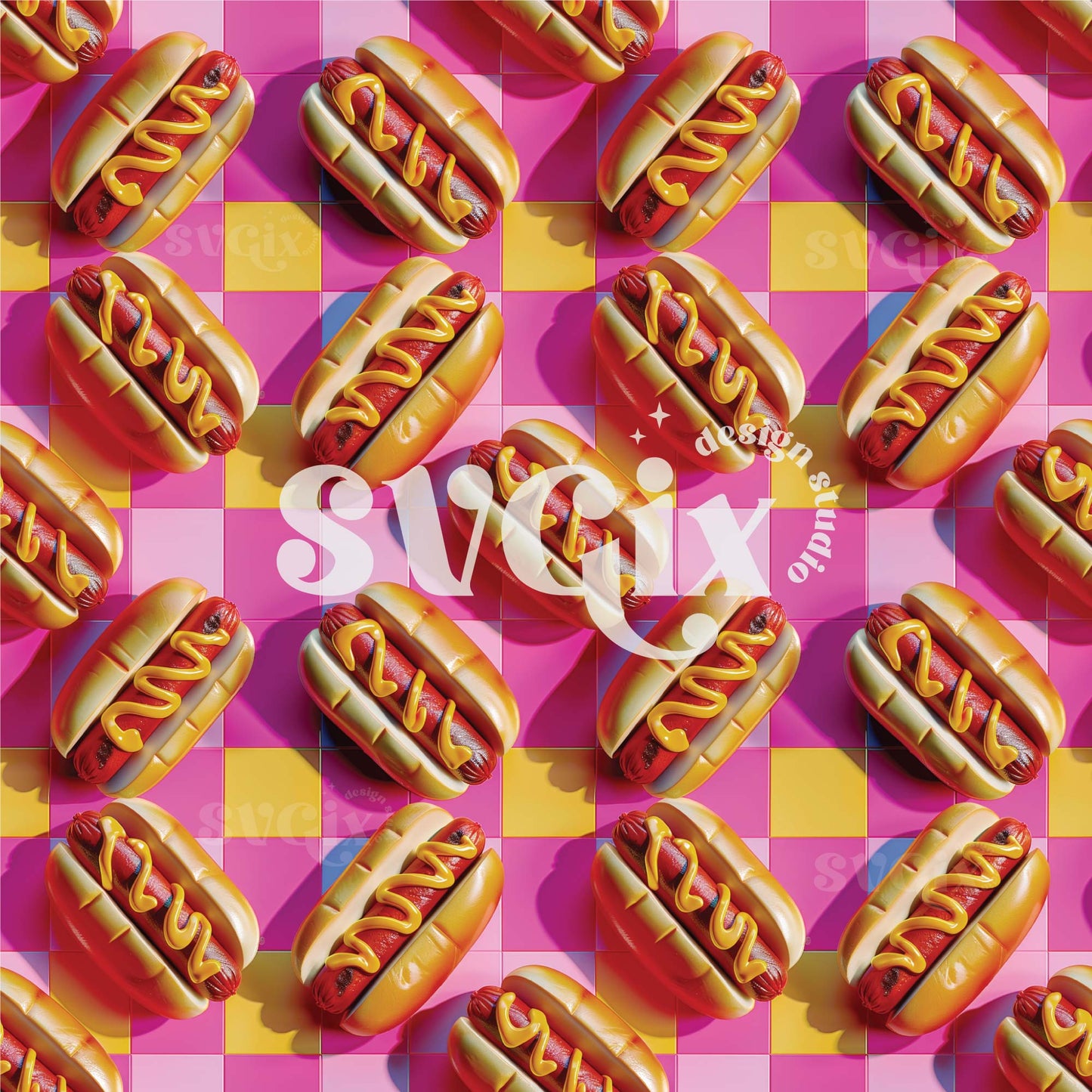 Hot Dogs Seamless Pattern