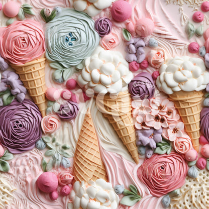 Icecream 3d Seamless Pattern