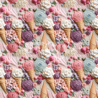 Icecream 3d Seamless Pattern