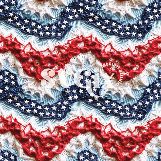 Independence Embroidery Seamless Pattern by SVGix