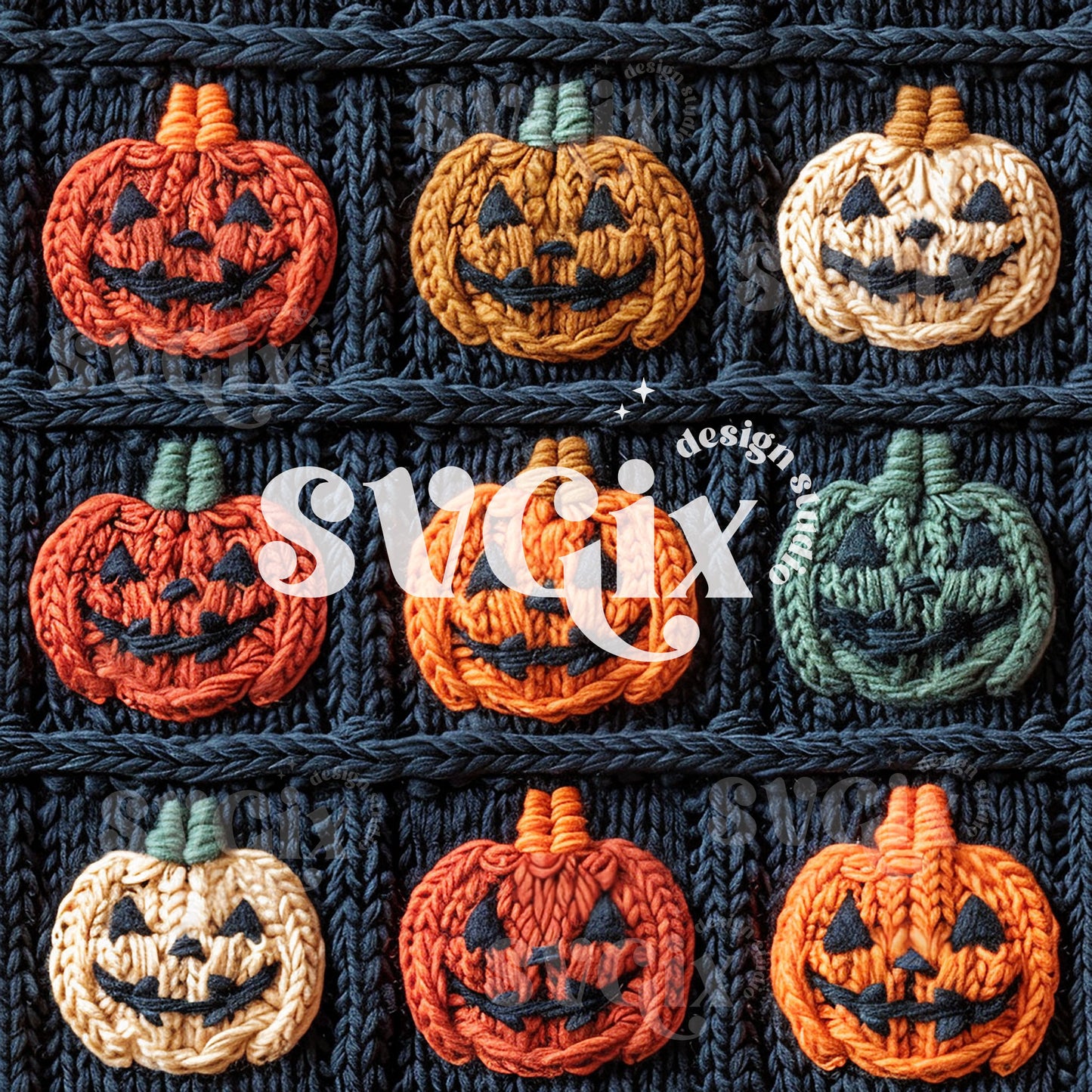 Jack O Knit Seamless Pattern