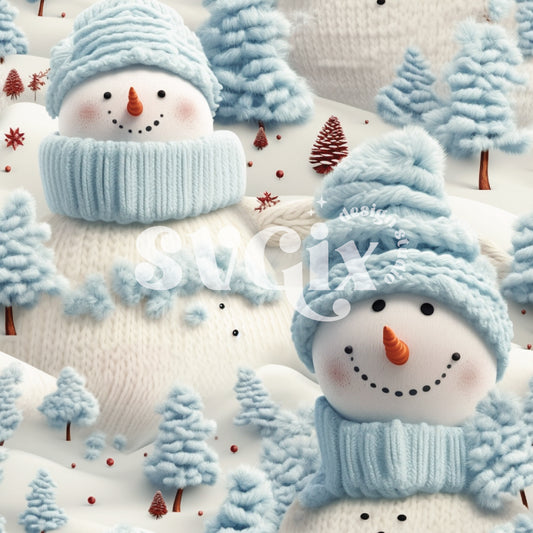 Knit Snowman Seamless Pattern