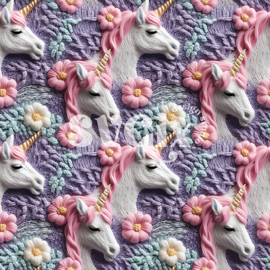 Knit Unicorns Seamless Pattern