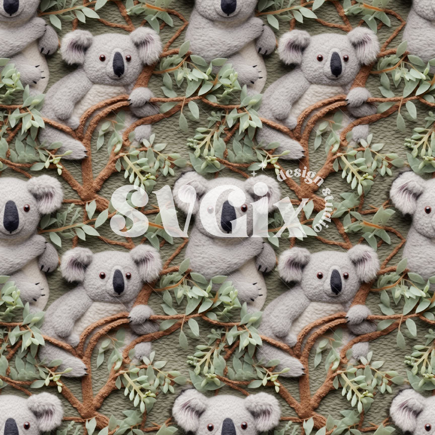 Koalas Seamless Pattern by SVGix