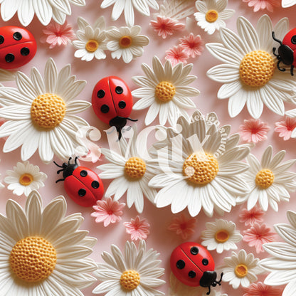 Ladybugs Seamless Pattern