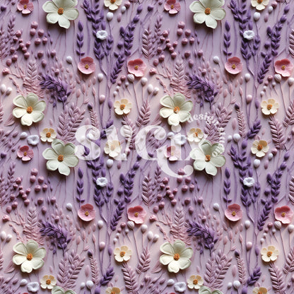 Lavender Danity Floral Seamless Pattern