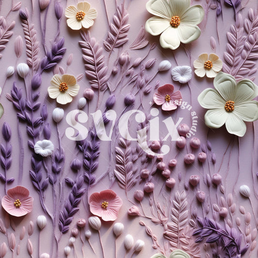 Lavender Danity Floral Seamless Pattern