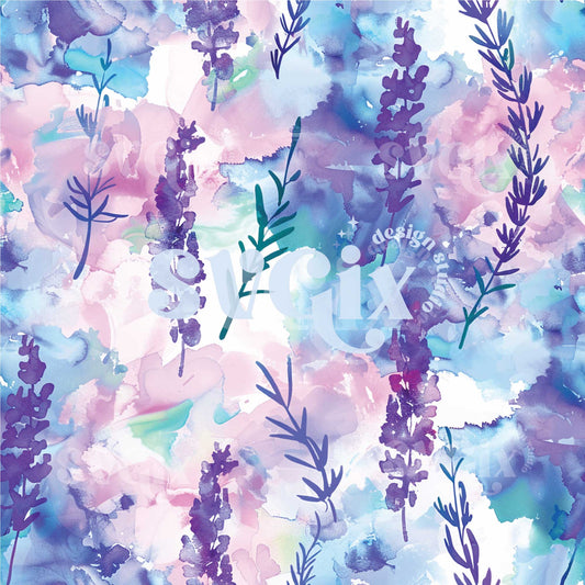 Lavender Ink Seamless Pattern