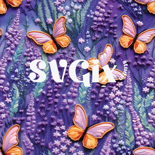 Lavender Seamless Butterfly Repeating Pattern for Fabric Sublimation Scrapbooking by SVGix