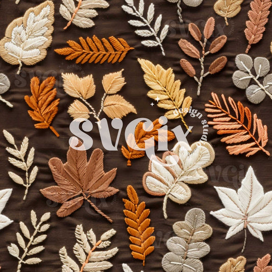 Leafy Tales - Fall Leaves Seamless Pattern