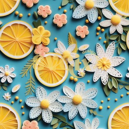 Summer Lemons Seamless Pattern