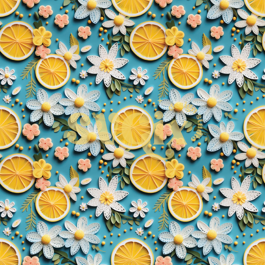 Summer Lemons Seamless Pattern