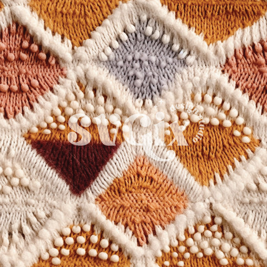 Light Amber Terracotta Boho Knit Seamless Pattern