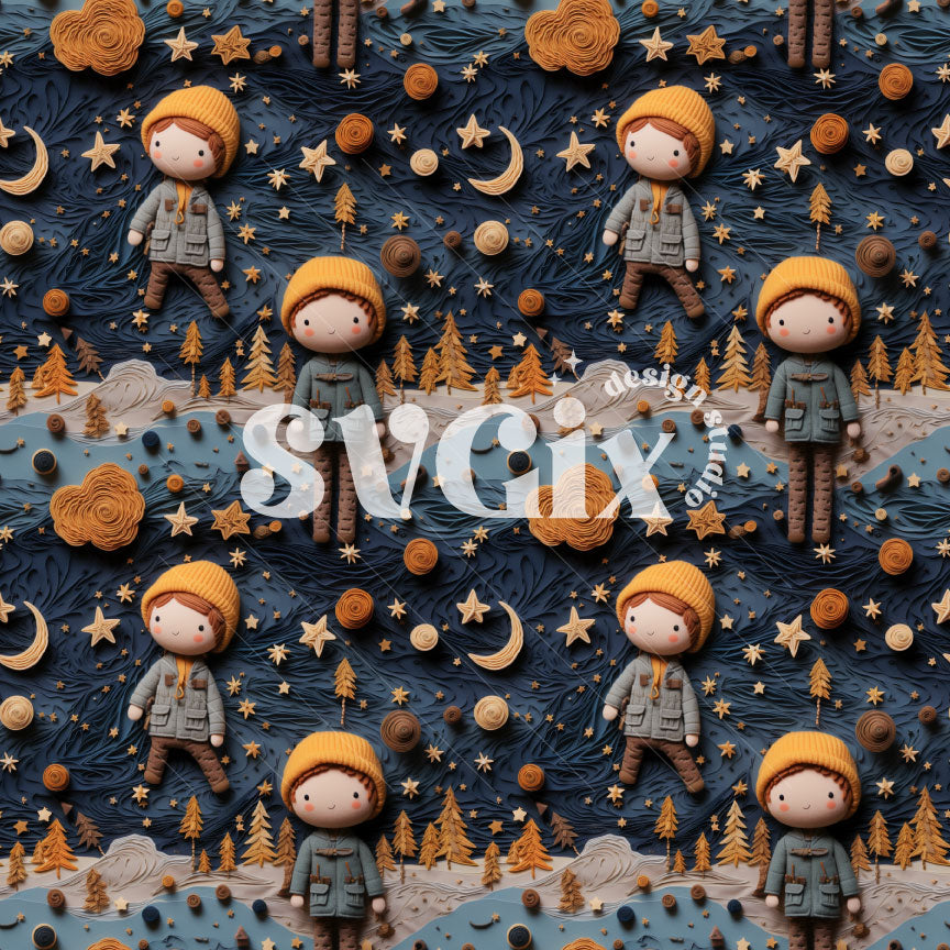 Little Explorer Seamless Pattern by SVGix