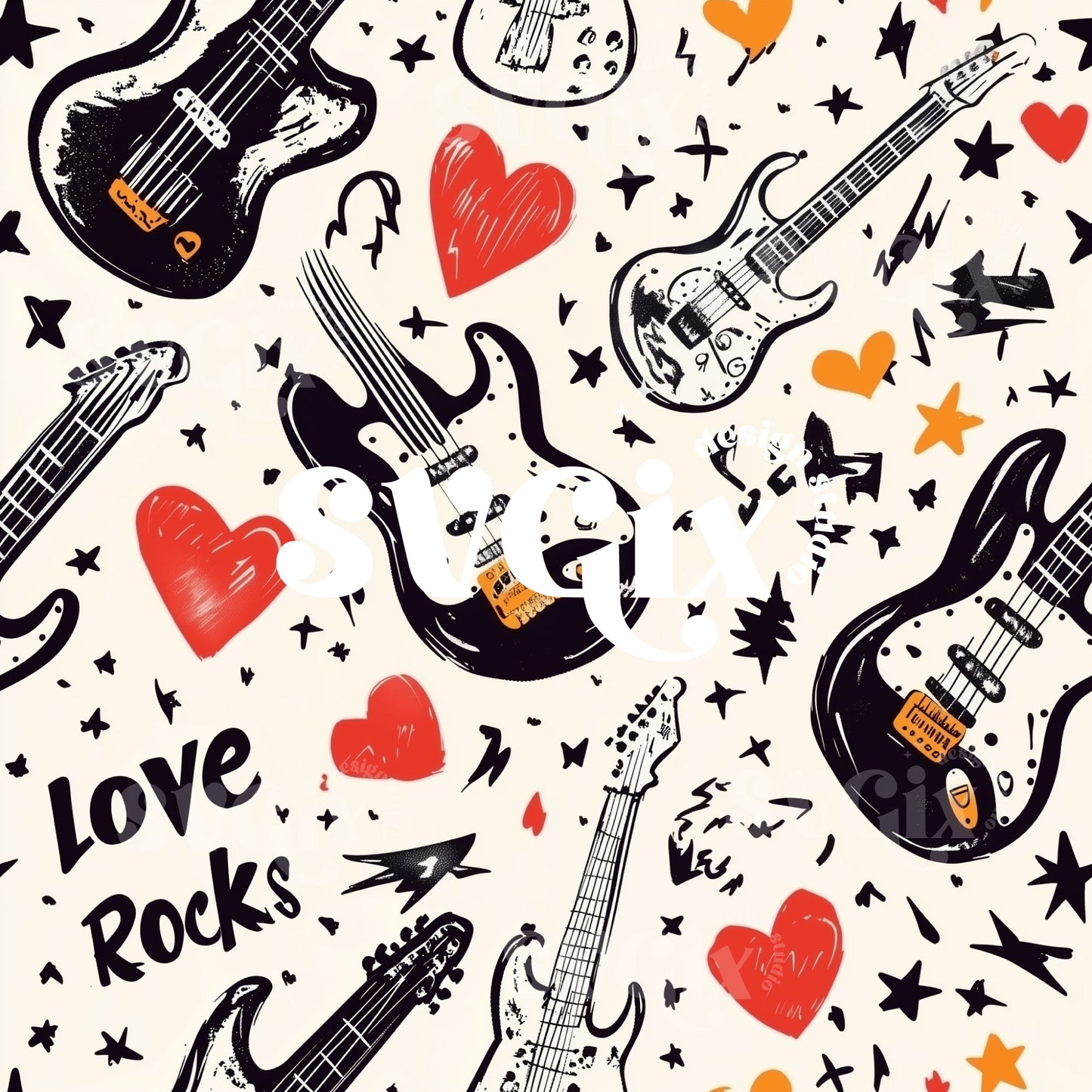 Love Rocks Seamless Pattern