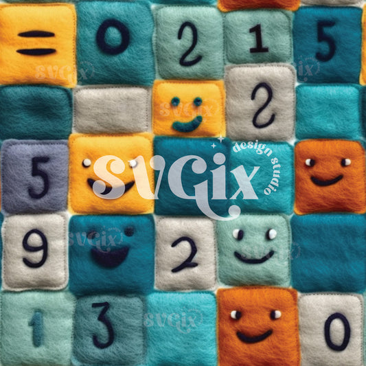 Mathematics Felt Quilt Seamless Pattern