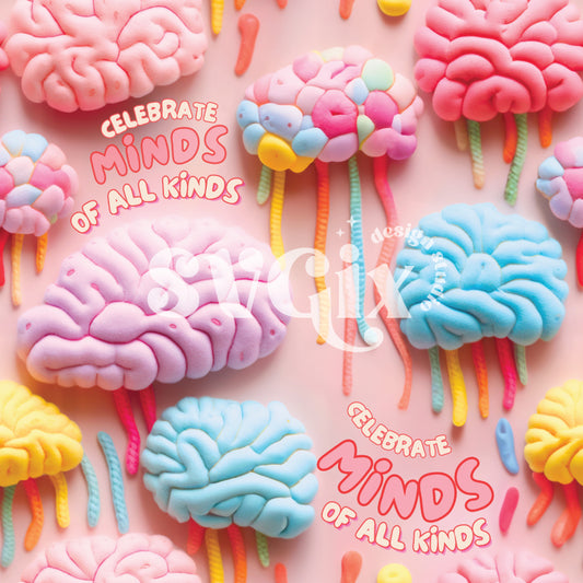 Minds of All Kinds Seamless Pattern