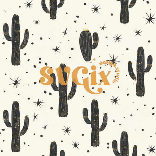 Boho Cactus Seamless Pattern