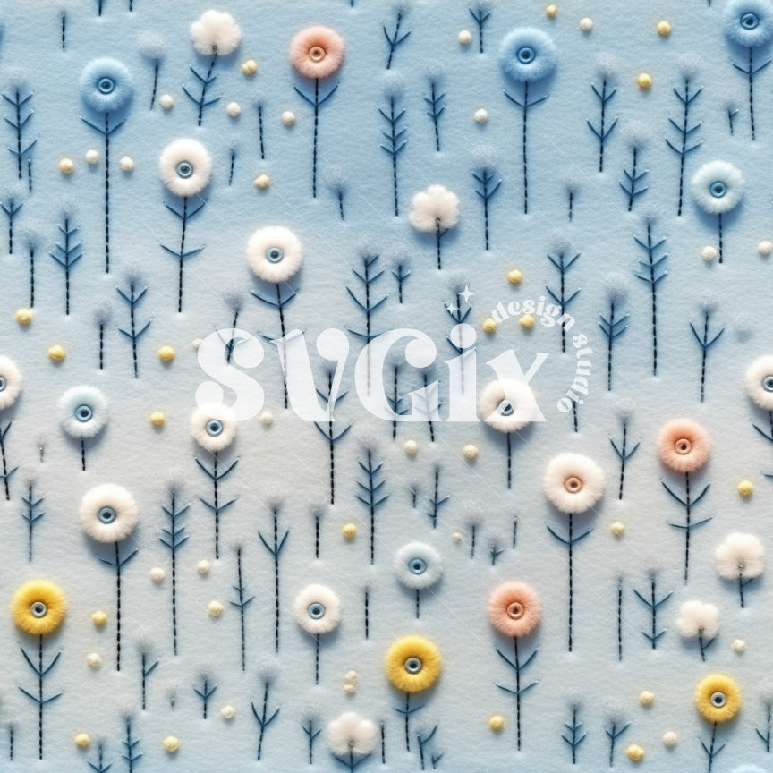 Minimalist Winter Floral Seamless Pattern by SVGix