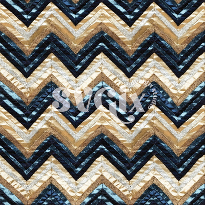 Navy Gold Glitter Chevron Seamless Pattern