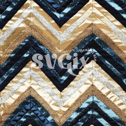 Navy Gold Glitter Chevron Seamless Pattern