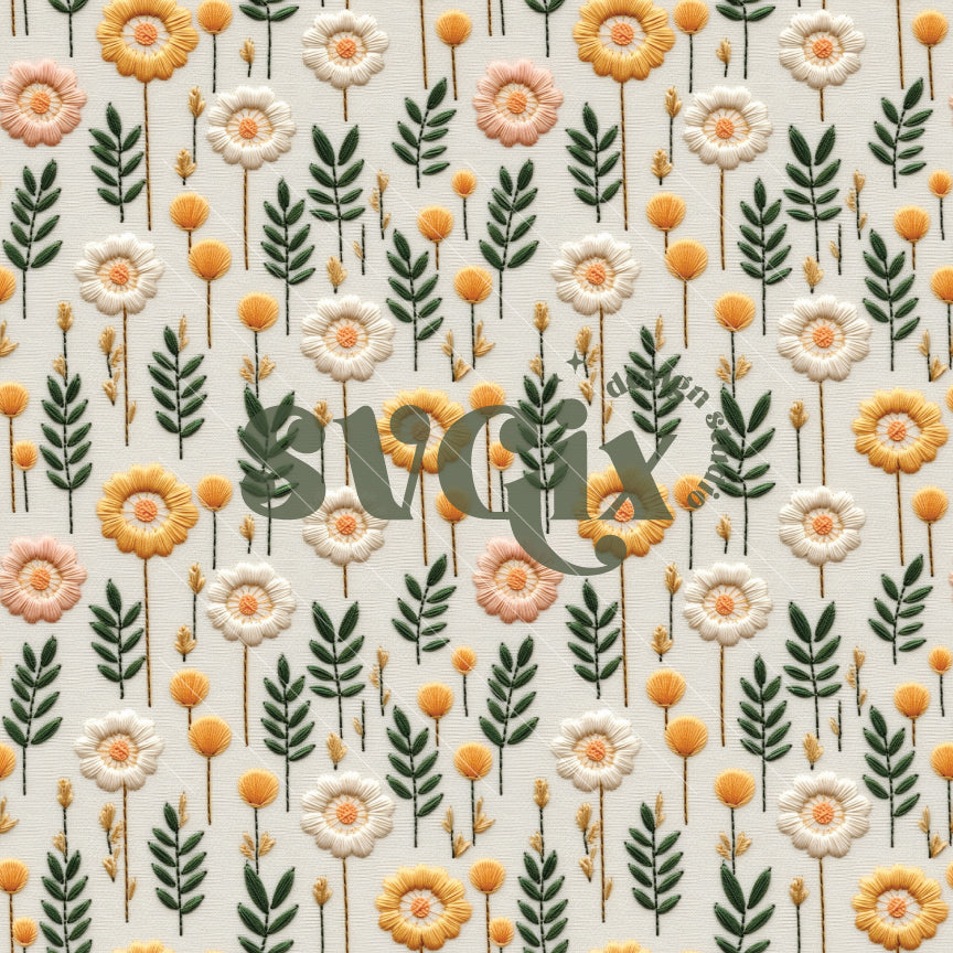 Needlework Blossom Array Seamless Pattern