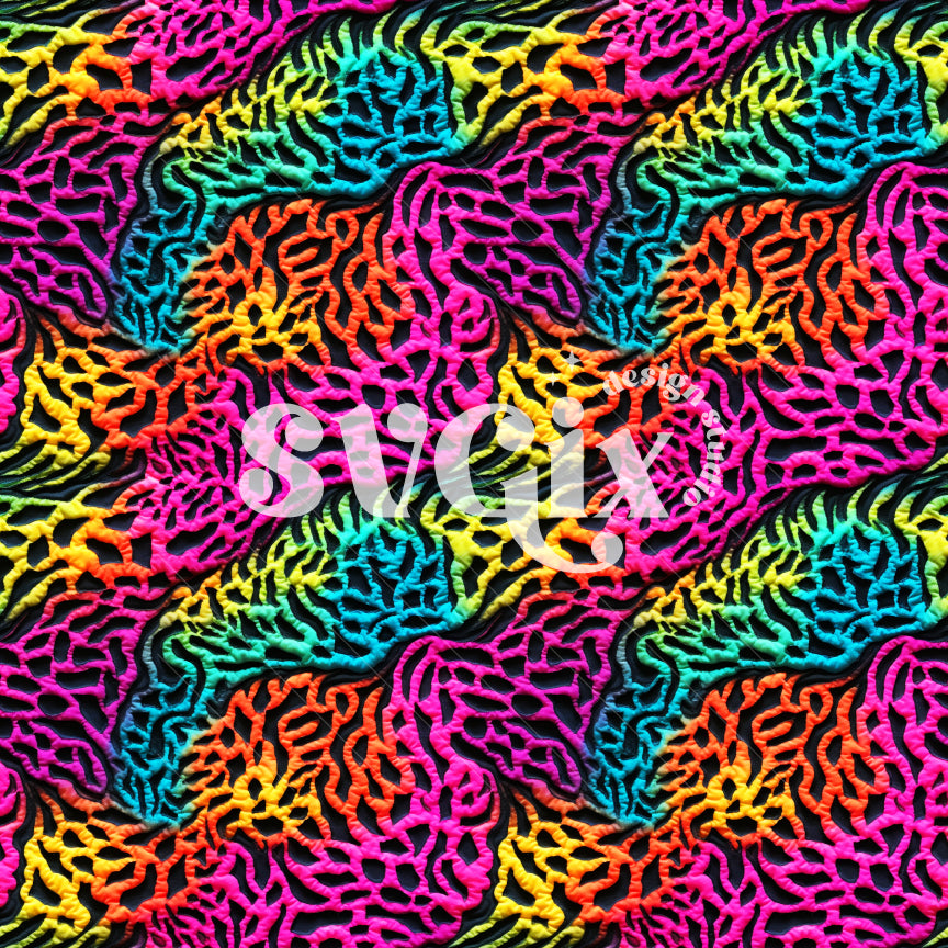 Neon Animal Print Seamless Pattern