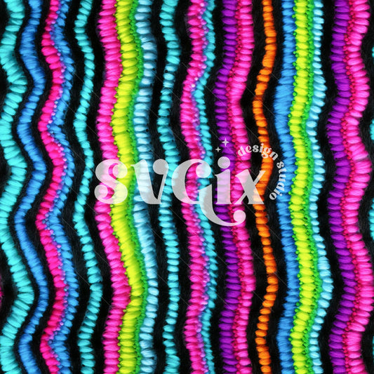 Neon Stripes Embroidery Seamless Pattern