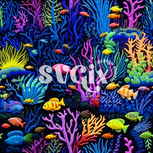 Neon Underwater Seamless Pattern