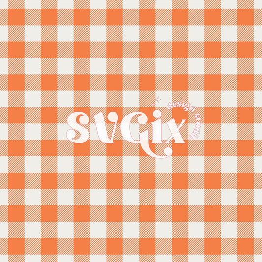 Orange Buffalo Gingham Seamless Pattern