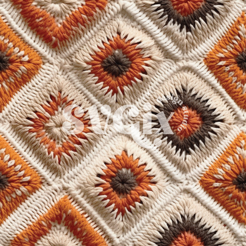 Orange Ivory Boho Pattern by SVGix