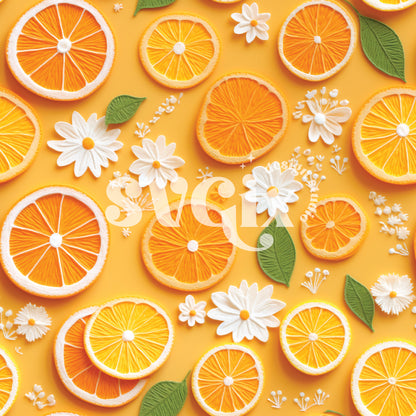 Orange Slices Seamless Pattern