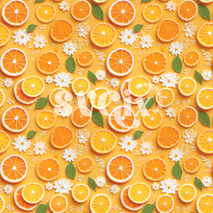 Orange Slices Seamless Pattern