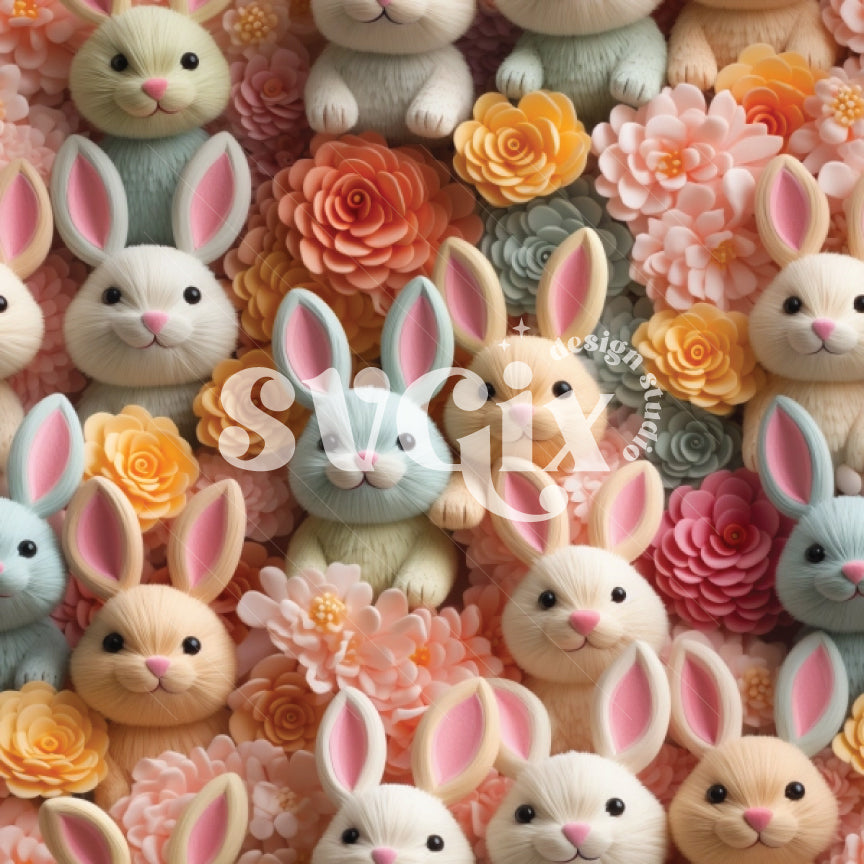 Pastel Bunnies Seamless Pattern