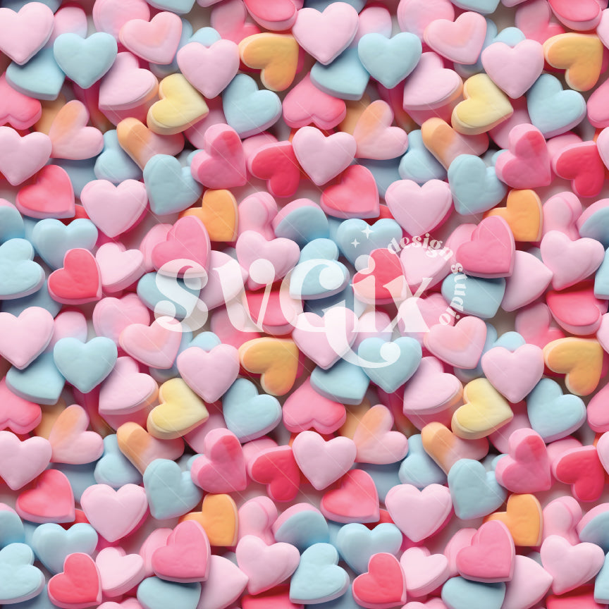 Pastel Hearts Seamless Pattern