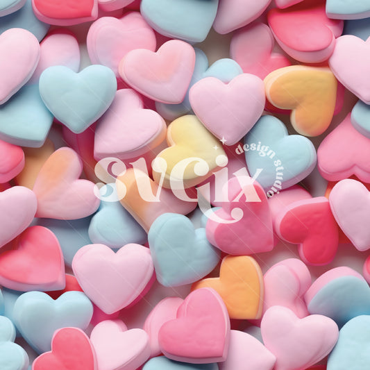 Pastel Hearts Seamless Pattern