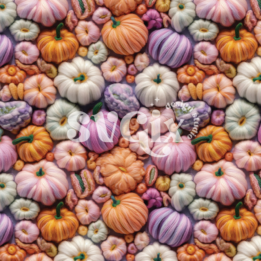 Pastel Pumpkins Seamless Pattern