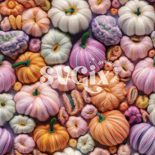 Pastel Pumpkins Seamless Pattern