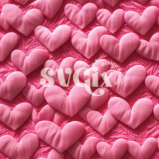 Pink Hearts Quilt Seamless Pattern