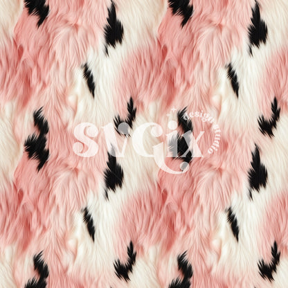 Pink Ivory Faux Coe Fur Seamless Pattern