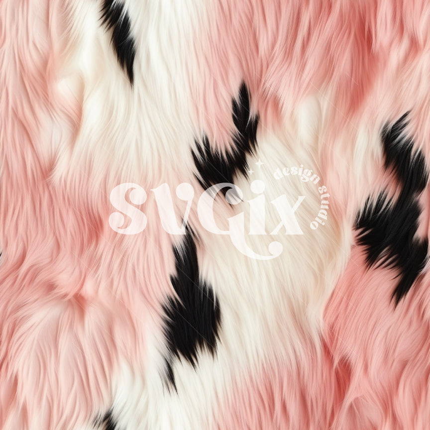 Pink Ivory Faux Coe Fur Seamless Pattern