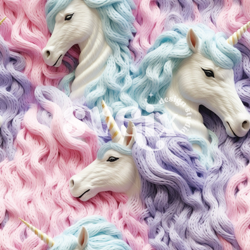 Pink Purple Unicorns Seamless Pattern